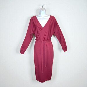 PINKAPPLE Long sleeve ribbed wine/rose colored dress - SIZE M
